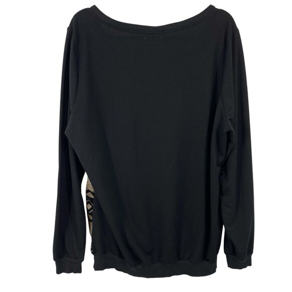 Maurices Aztec Sequin Sweater Women Size 2X Black Gold scoopneck Pullover - Picture 5 of 11